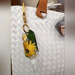 Floral Keychain/small spray bottles with Sunflower and Gemstones Design